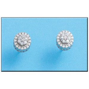 Pendientes redondo circonitas plata 925mm