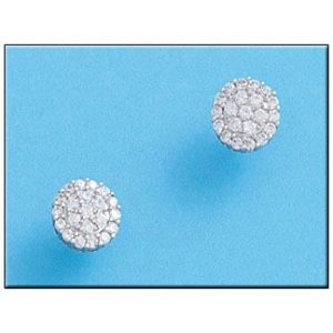 Pendientes redondo circonita plata 925mm
