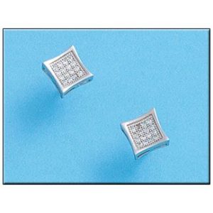 Pendientes plata 925mm cuadrado circonitas