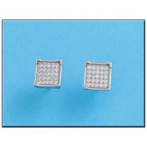 Pendientes plata 925mm cuadrado circonitas