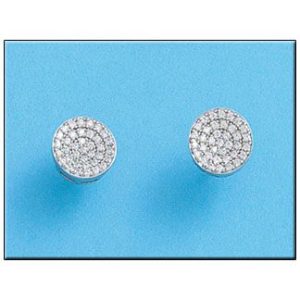 Pendientes plata 925mm redondo circonitas