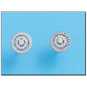 Pendientes plata 925mm redondo circonita