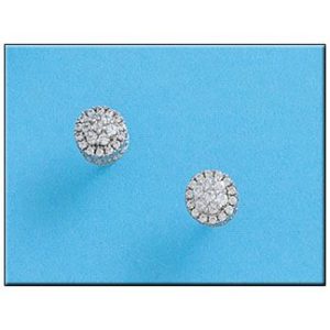 Pendientes redondo circonitas plata 925mm