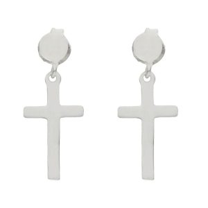 Pendientes cruz plata 925mm