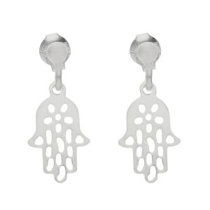 Pendientes plata 925mm mano de fatima – 9x19mm