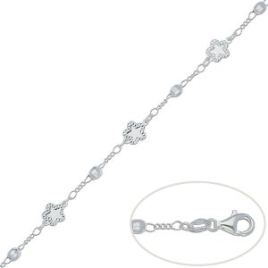 Pulsera plata 925mm flores + bolas