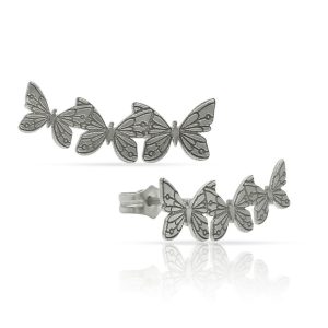 Pendientes plata 925mm trepadores mariposas