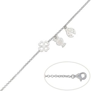 Pulsera plata 925mm de la suerte