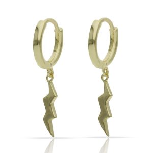Aros plata chapada oro rayo – 4mm