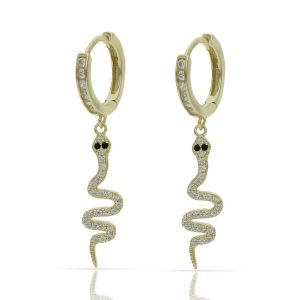 Aros plata chapada oro serpiente – 5mm