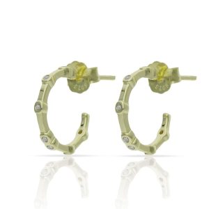 Aros plata chapada oro circonitas – 8mm