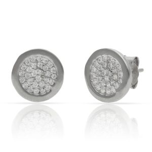 Pendientes plata 925mm circonitas redondos – 9.50mm