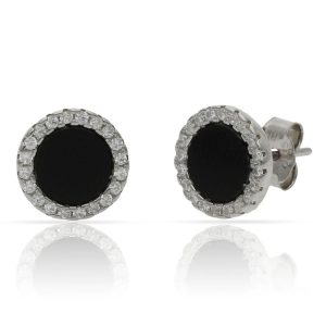 Pendientes plata 925mm onix circonitas – 9.50mm