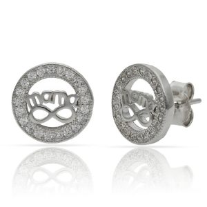 Pendientes plata 925mm mama + infinito – 10mm