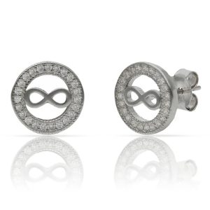 Pendientes plata 925mm infinito circonitas – 10mm