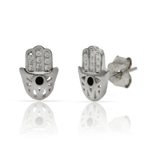 Pendientes plata 925mm mano de fatima – 7x10mm