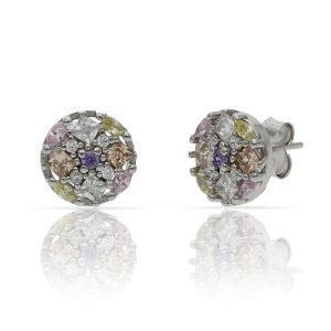 Pendientes plata 925mm piedras color – 9.50mm