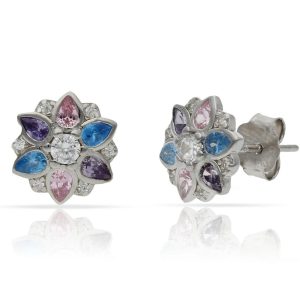Pendientes plata 925mm flor – 10mm