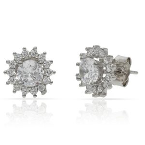 Pendientes plata 925mm circonitas – 10mm