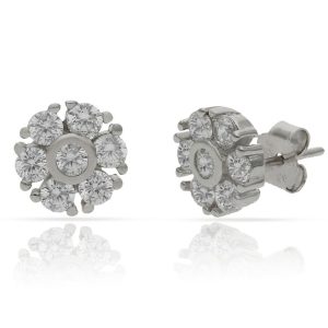 Pendientes plata 925mm roseton – 9mm