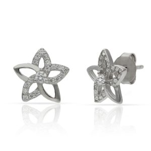 Pendientes plata 925mm flor circonitas – 9.50mm