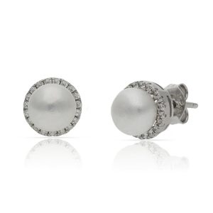 Pendientes perlas plata 925mm – 9mm