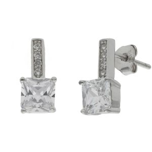 Pendientes plata 925mm circonitas – 6x14mm