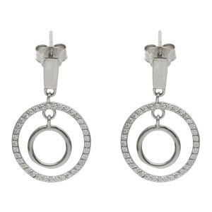 Pendientes plata 925mm circonitas – 15x24mm  *** agotado temporalmente***