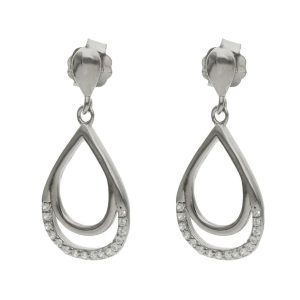 Pendientes plata 925mm circonitas – 12x24mm