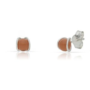 Pendientes plata 925mm perla salmon – 4.50mm