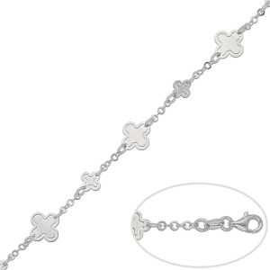 Pulsera plata 925mm trebol