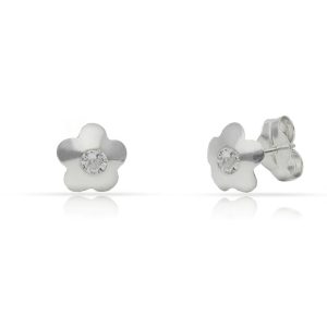 Pendientes plata 925mm flor circonitas – 6.50mm