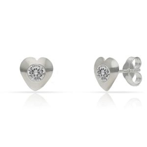 Pendientes plata 925mm corazones circonitas – 7x7mm