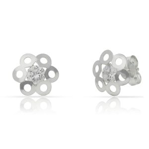 Pendientes plata 925mm flor circonitas – 10mm