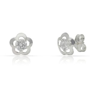 Pendientes plata 925mm flor circonitas – 8mm