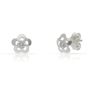 Pendientes plata 925mm flor circonitas – 7mm