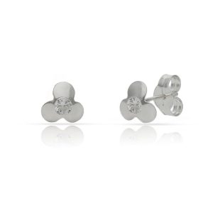 Pendientes plata 925mm flor circonitas – 6mm