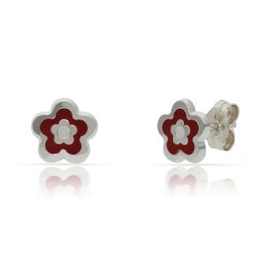 Pendiente plata 925mm flor esmaltada – 7.50mm