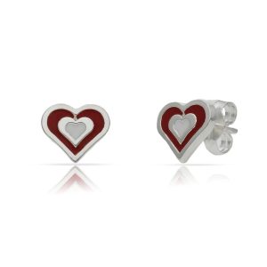 Pendiente plata 925mm corazones esmaltados – 7x8mm