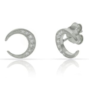 Pendientes plata 925mm luna – 10mm