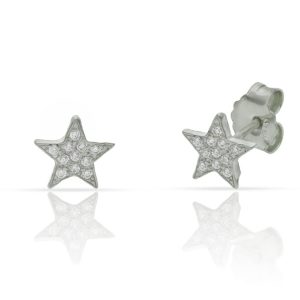 Pendientes plata 925mm estrellas circonitas – 7mm