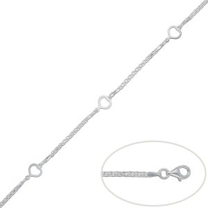 Pulsera plata 925mm corazones