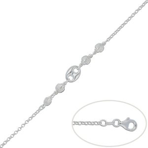 Pulsera plata 925mm calabrote + conchas