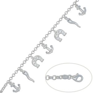 Pulsera plata 925mm de la suerte