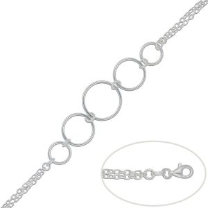 Pulsera plata 925mm circulos