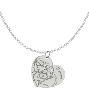 Gargantilla plata 925mm de la madre – 24x22mm