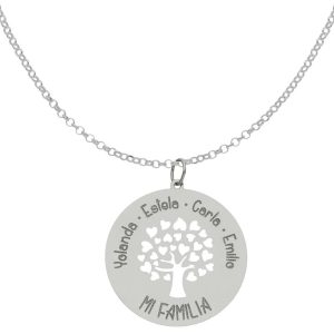 Gargantilla plata 925mm arbol familia – 25mm