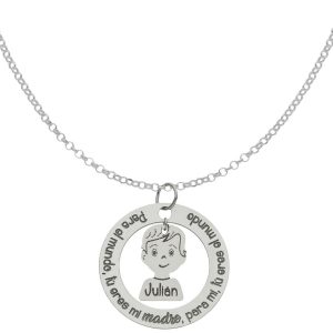 Gargantilla plata 925mm frase + niño – 23mm