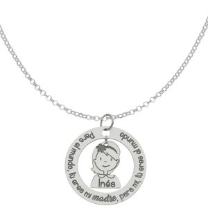 Gargantilla plata 925mm frase + niña – 23mm