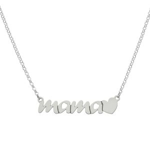Gargantilla plata 925mm mama + corazon